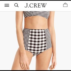 Seamless high-waisted bikini bottom in gingham